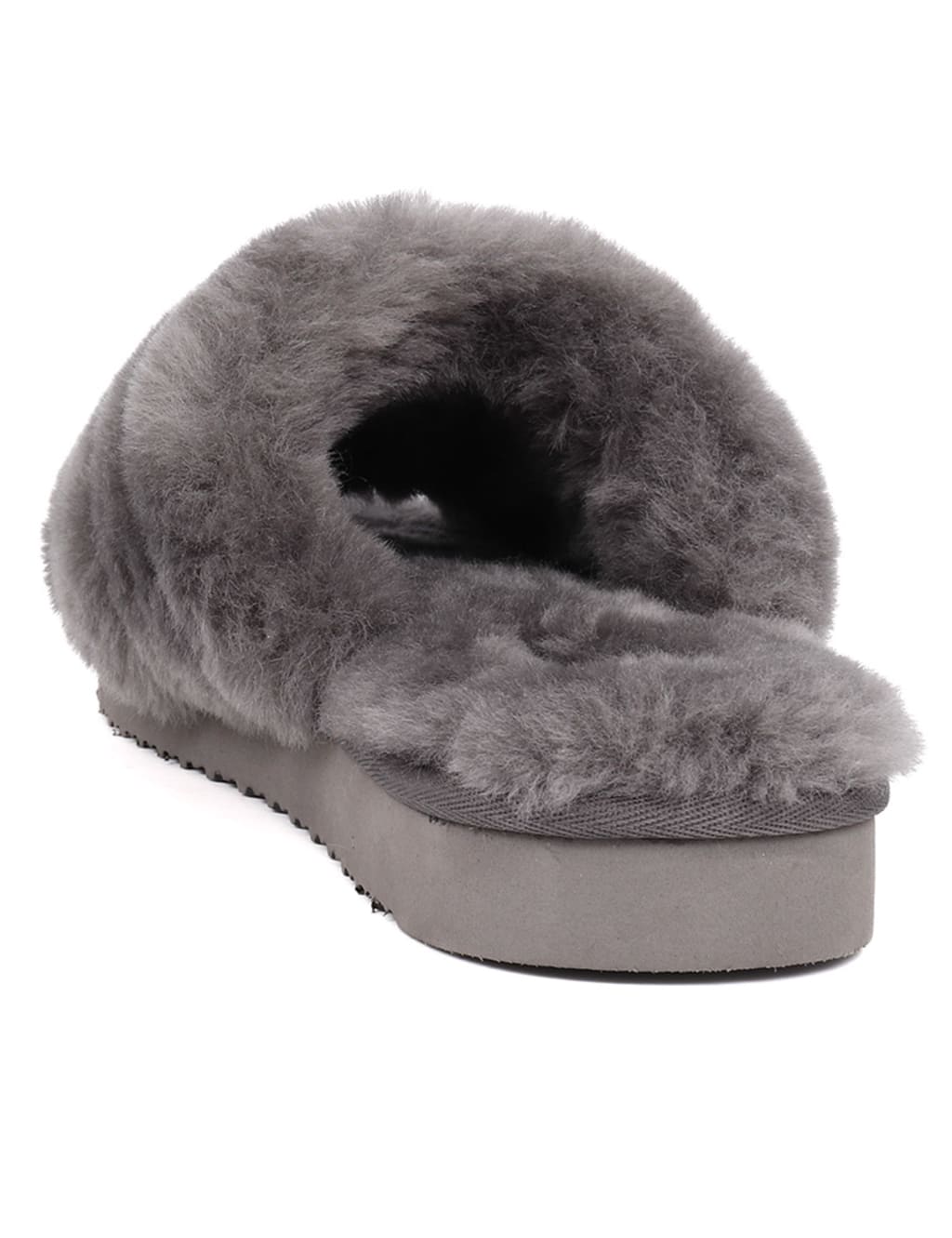 F&f faux fur open toe mule slippers on sale