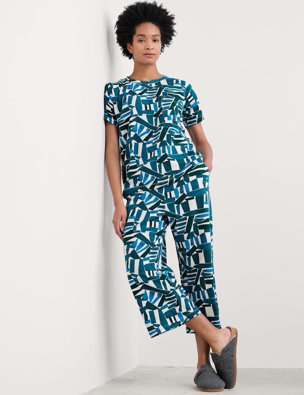 Cotton Rich Abstract Print Pyjama Set 1 of 4