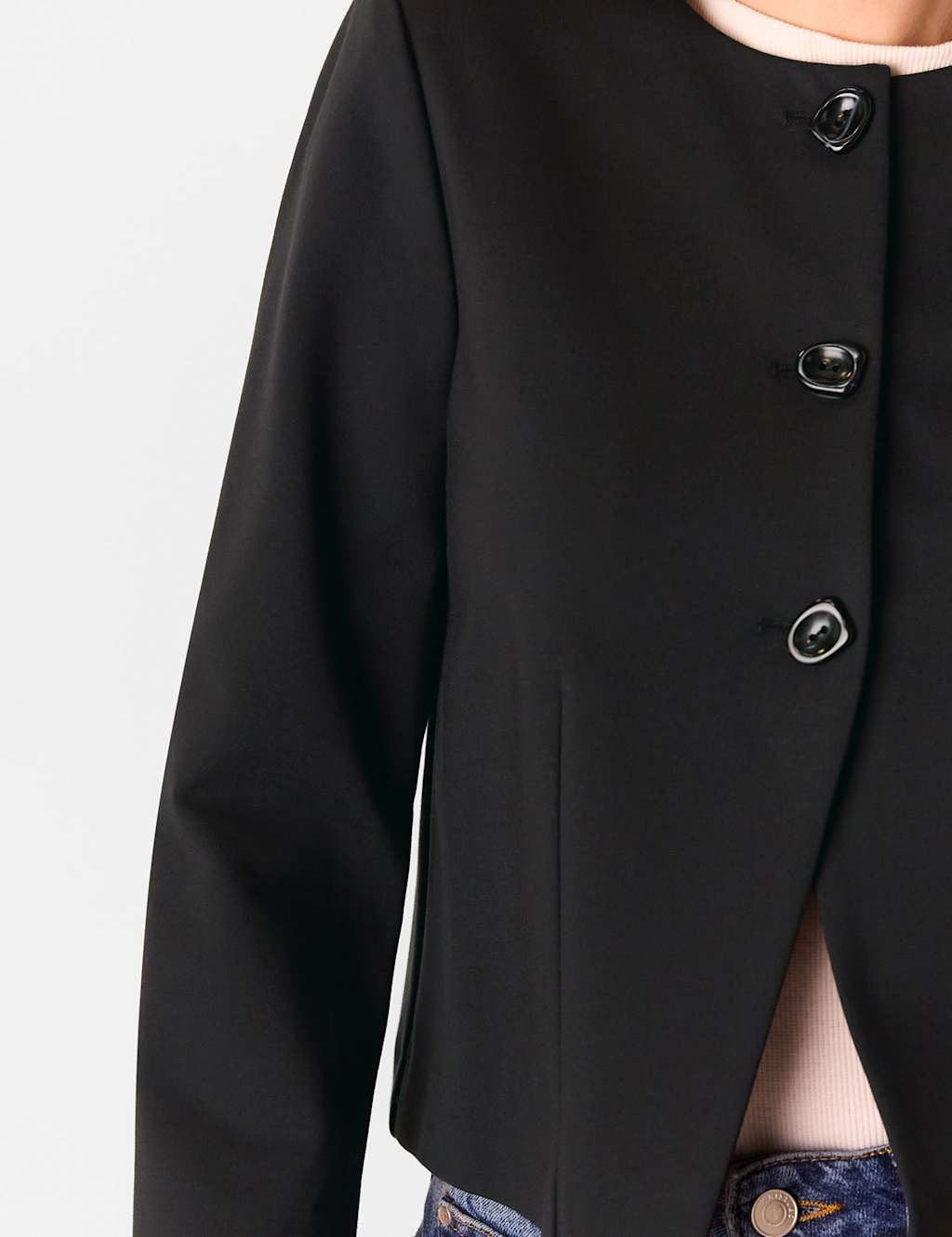 Collarless Short Jacket 4 of 4