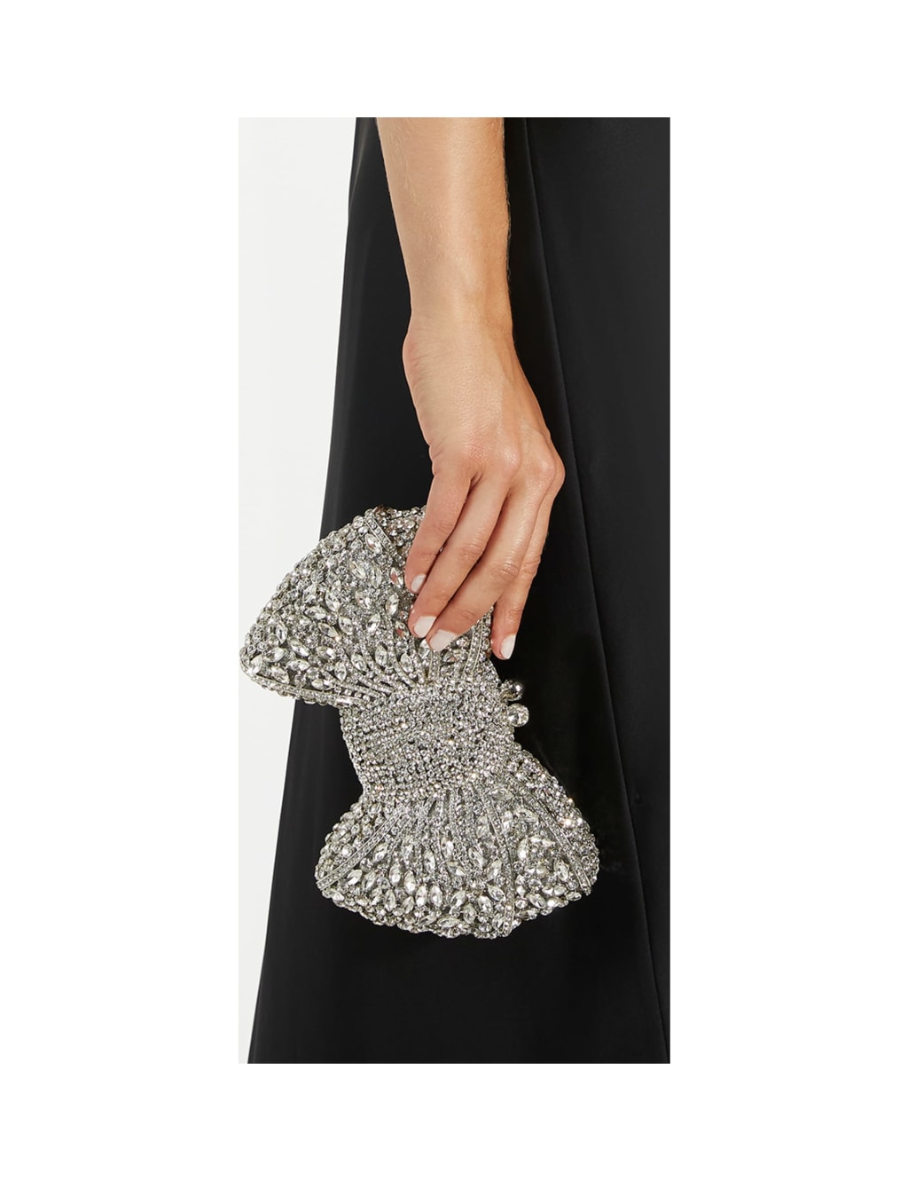 Diamante Bow Chain Strap Mini Clutch Bag