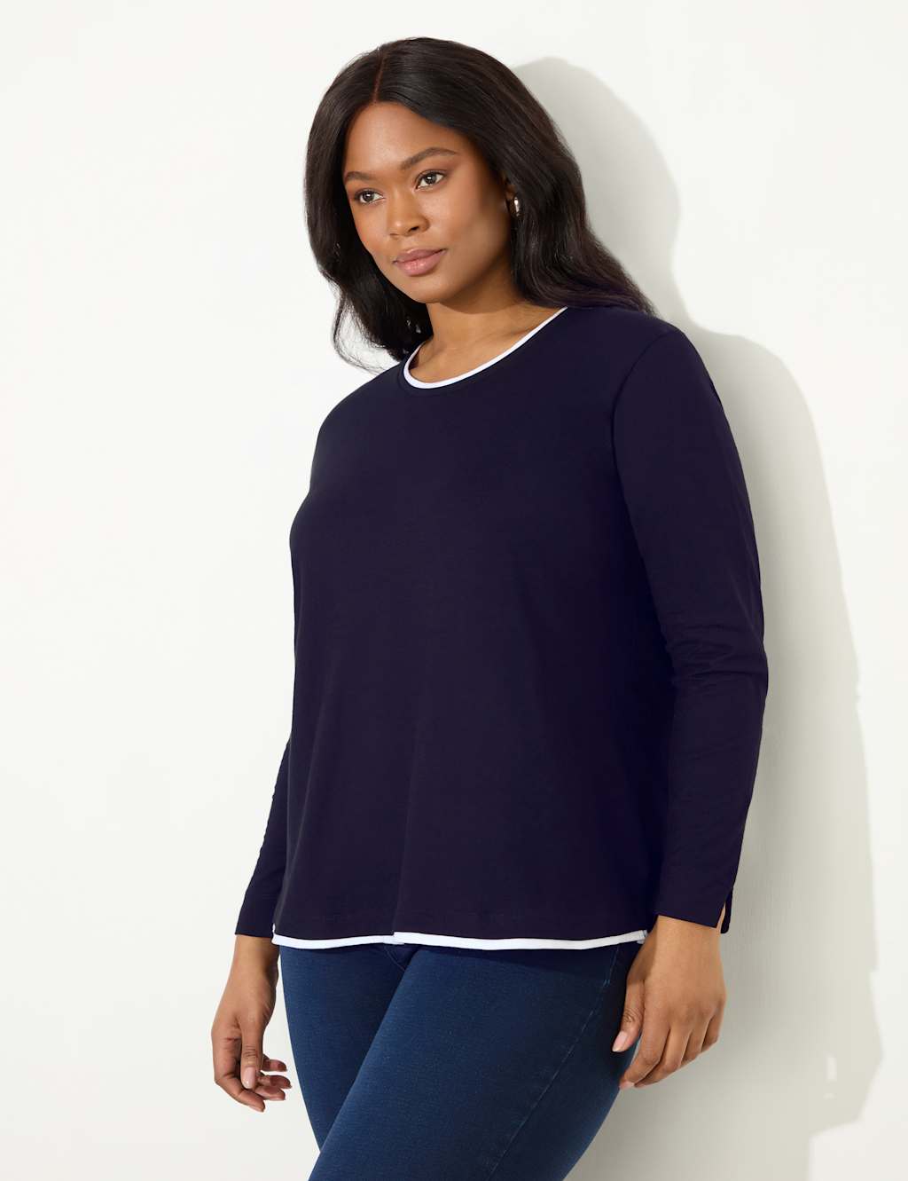 Pure Cotton Contrast Trim Top 2 of 4