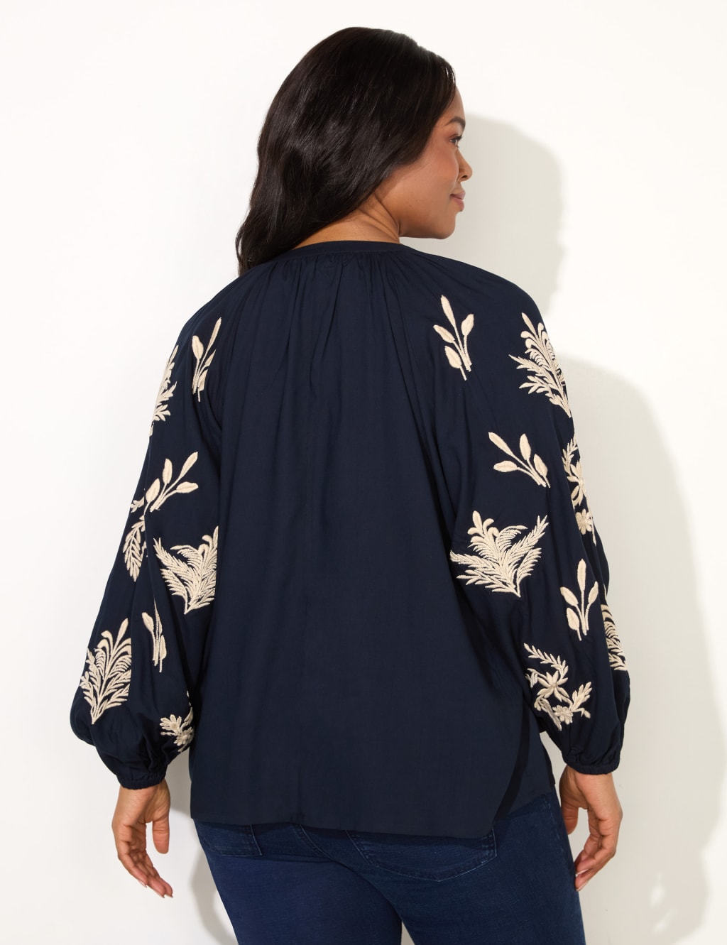 Embroidered Tie Neck Top 3 of 3