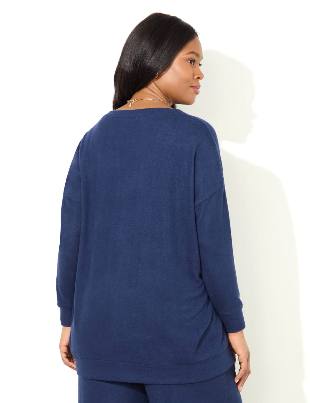 Jersey V-Neck Relaxed Longline Top 4 of 4