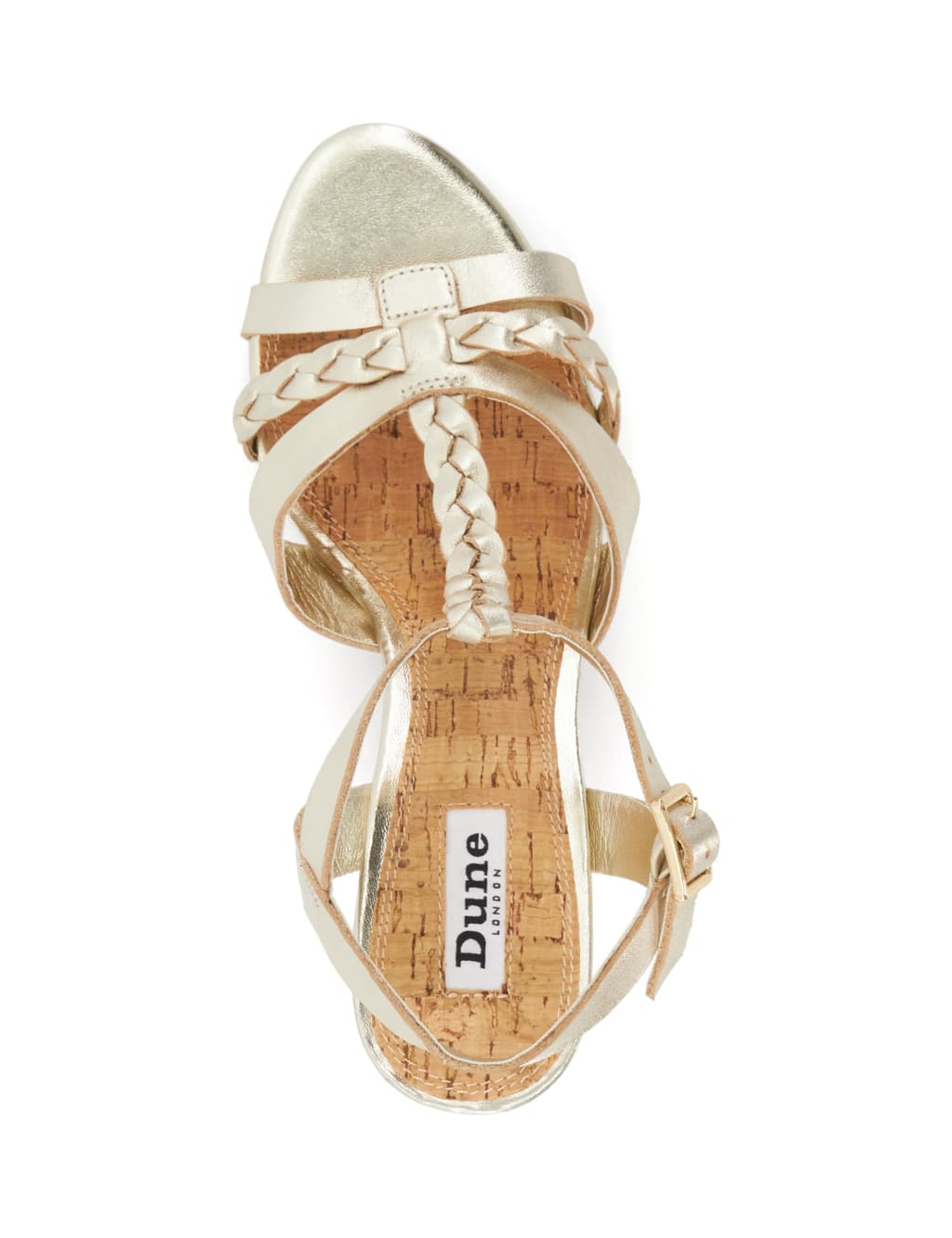 Leather Metallic T Bar Wedge Sandals Dune London M S