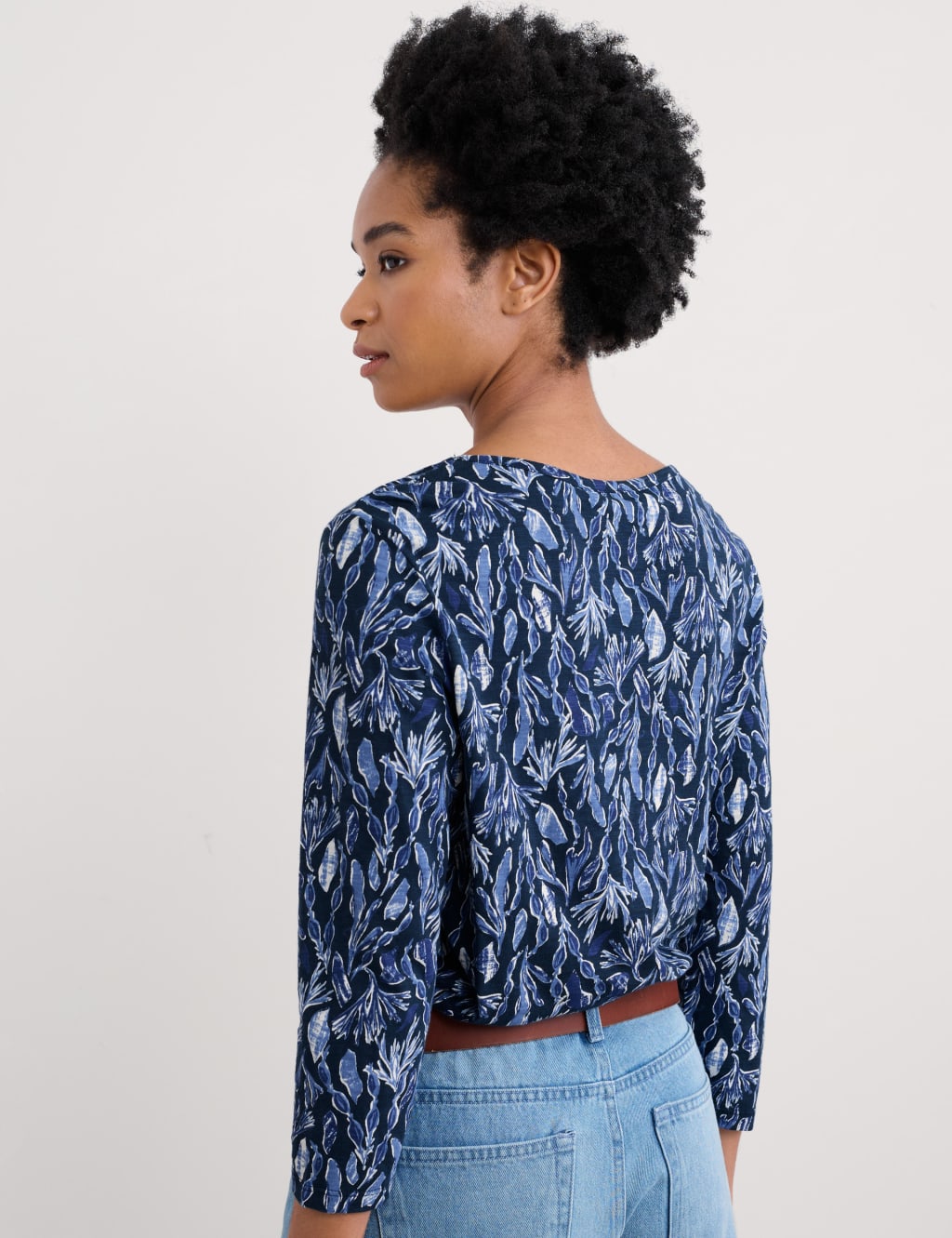 Pure Cotton Floral Scoop Neck Relaxed Top 4 of 4