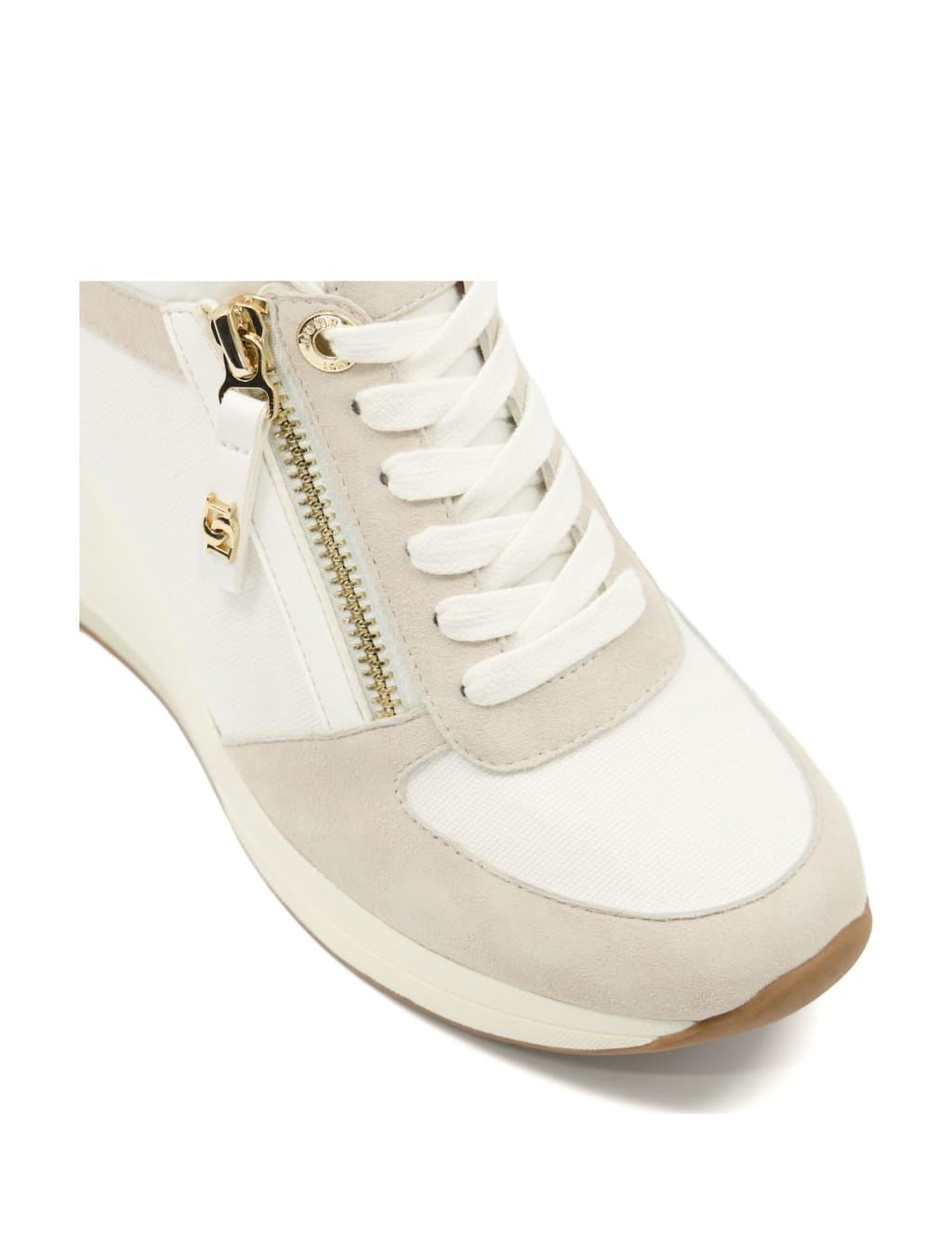Leather Wedge Suede Panel Trainers Dune London M S