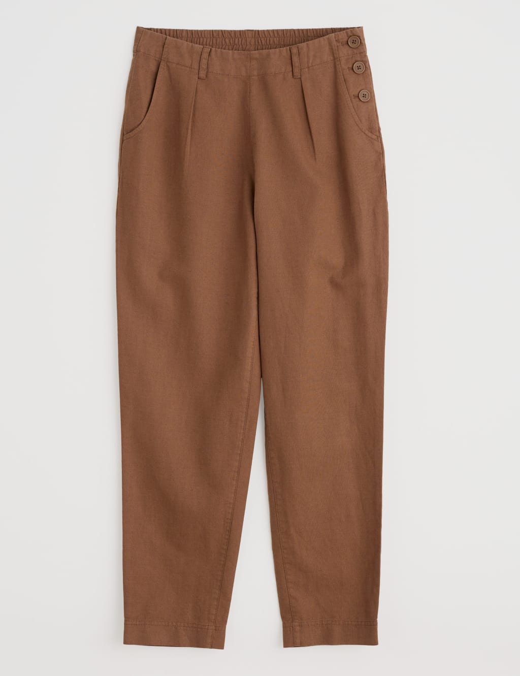 Cotton Linen Blend Tapered Ankle Grazer Trousers 2 of 4