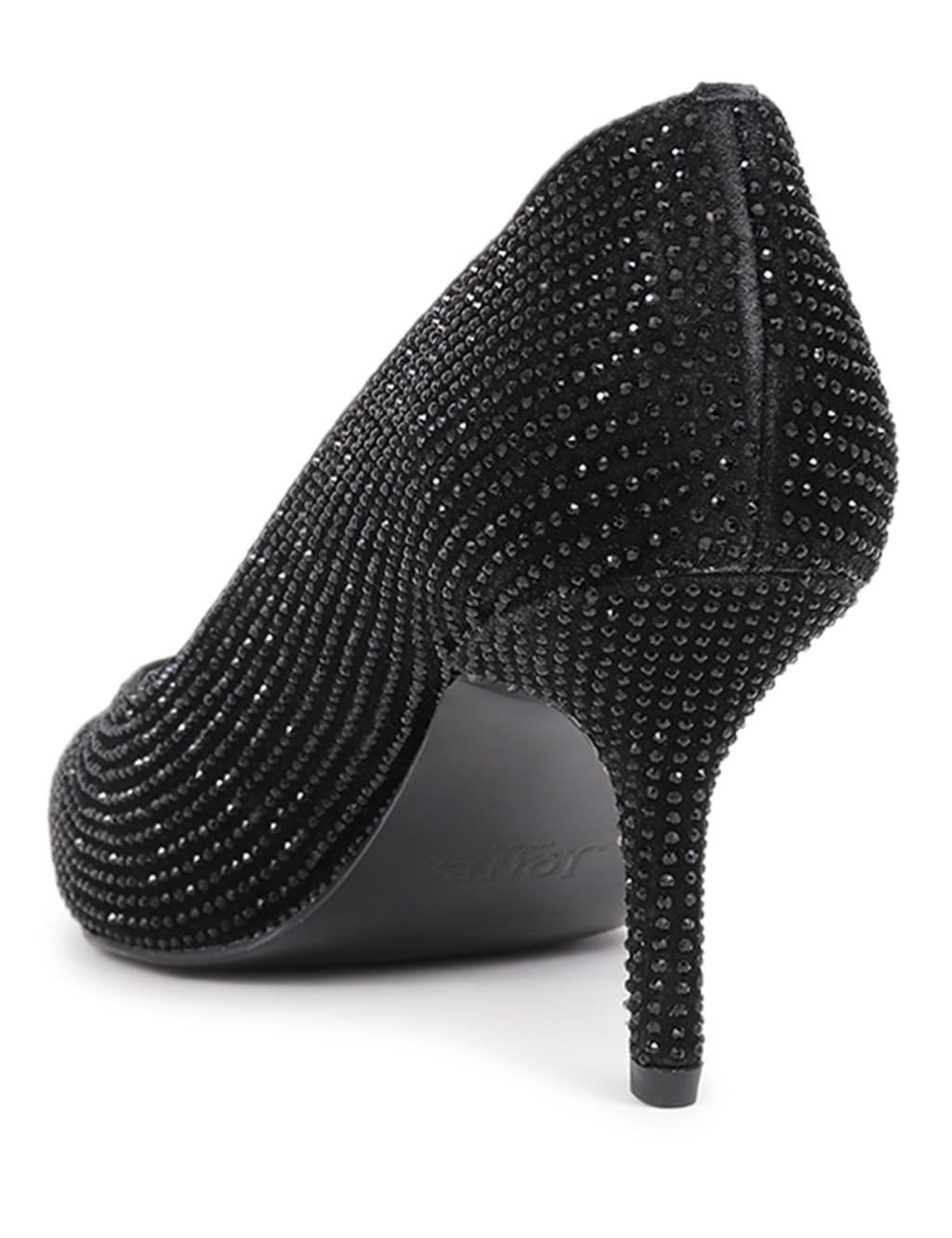 Leather Embellished Kitten Heel Court Shoes