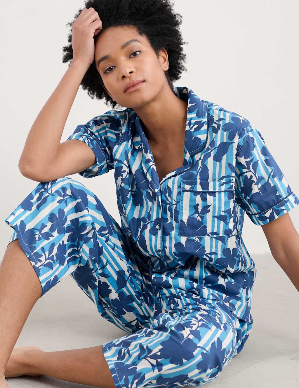 Pure Cotton Floral Pyjama Set 3 of 4