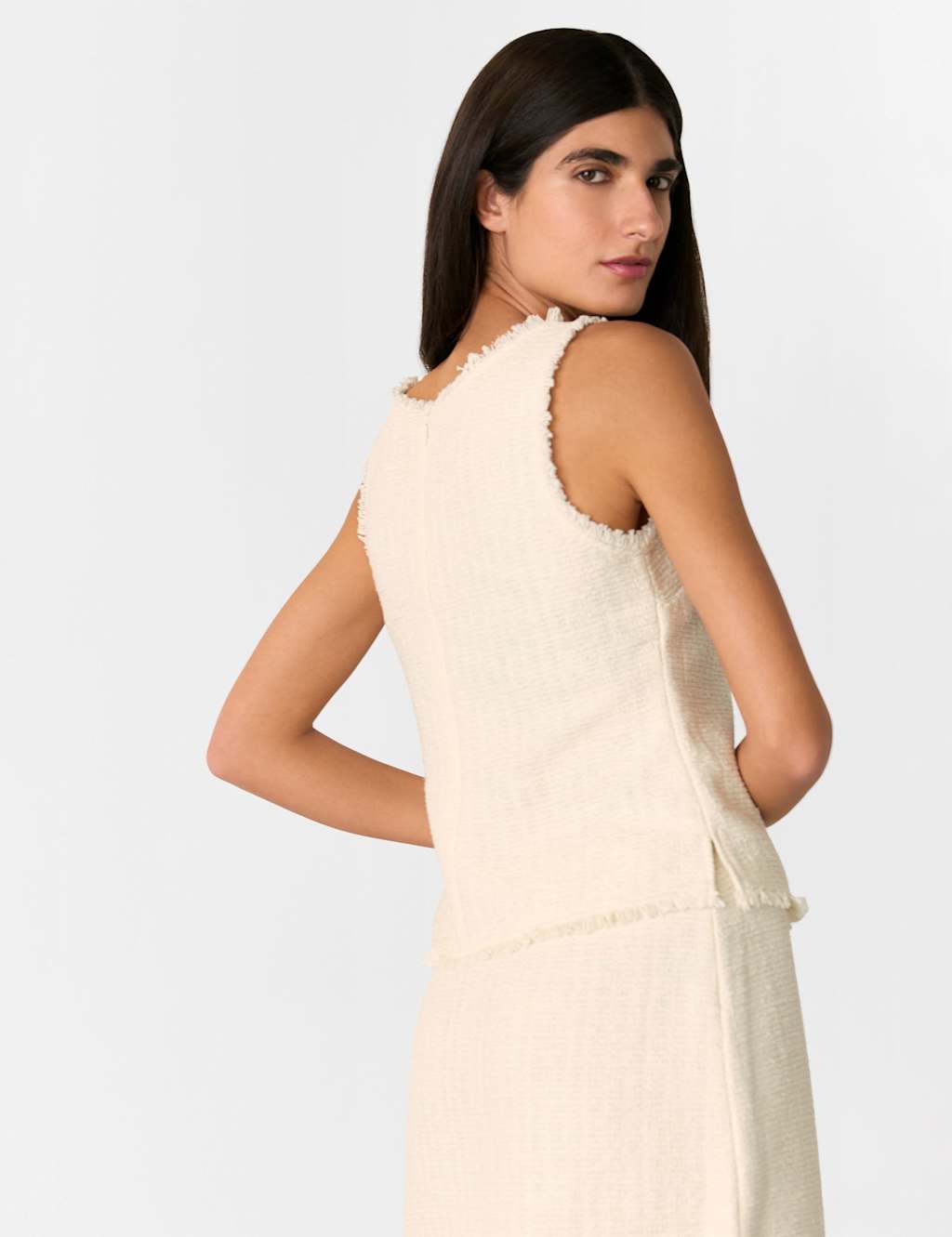 Cotton Blend Textured Scoop Neck Vest Top 4 of 4