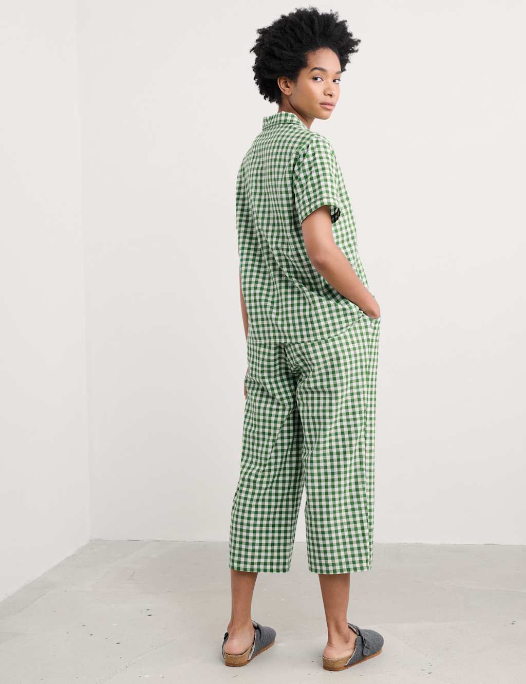Pure Cotton Checked Pyjama Set 3 of 4