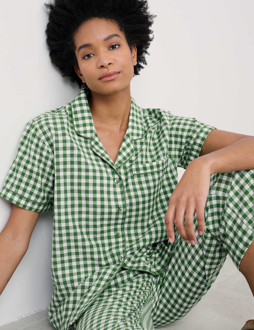 Pure Cotton Checked Pyjama Set 4 of 4