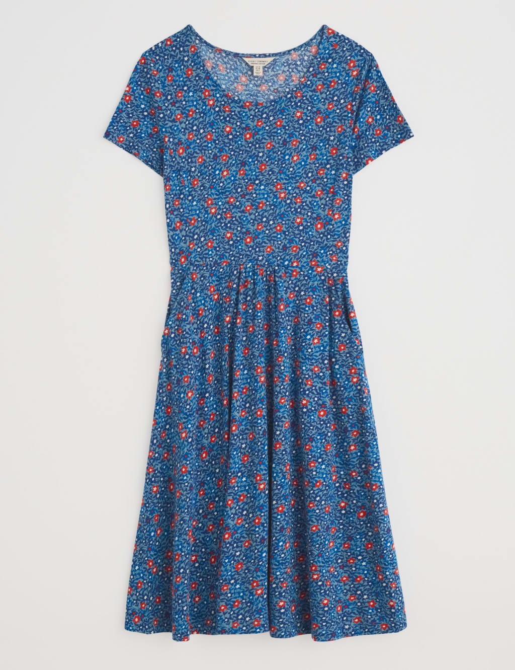 Cotton Rich Floral Midi Waisted Dress 2 of 4