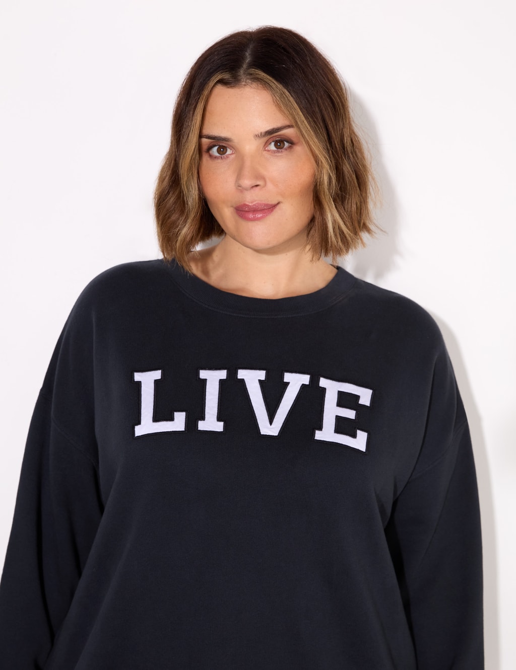 Pure Cotton Oversized Slogan Sweatshirt 2 of 3