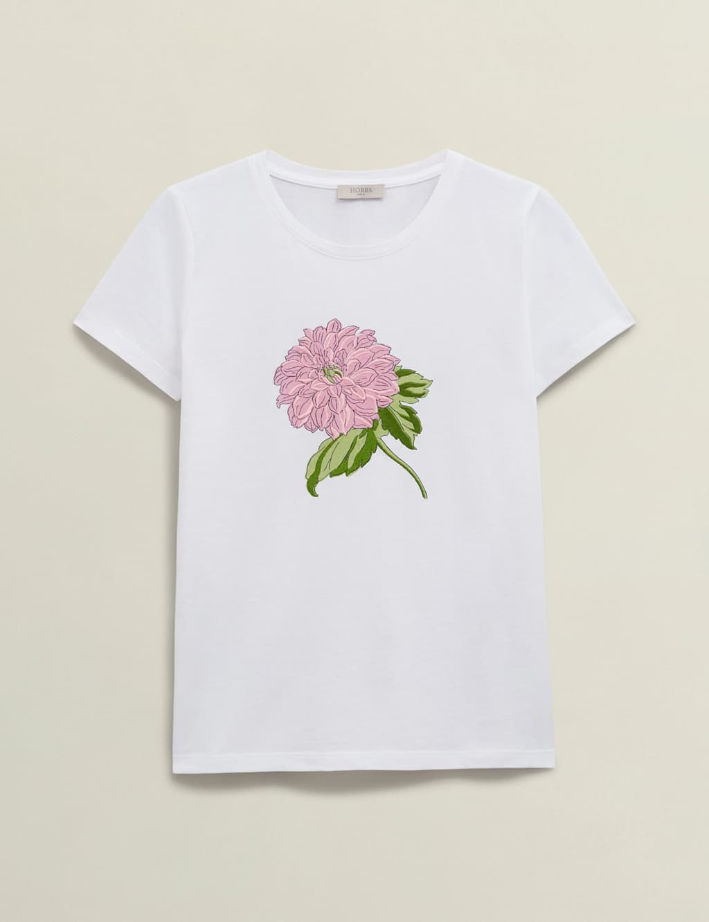 Pure Cotton Embroidered Flower T-Shirt 2 of 7