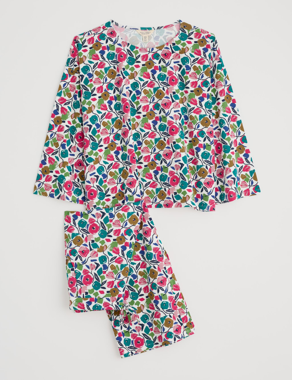 Cotton Rich Floral Cropped Pyjama Set 2 of 4