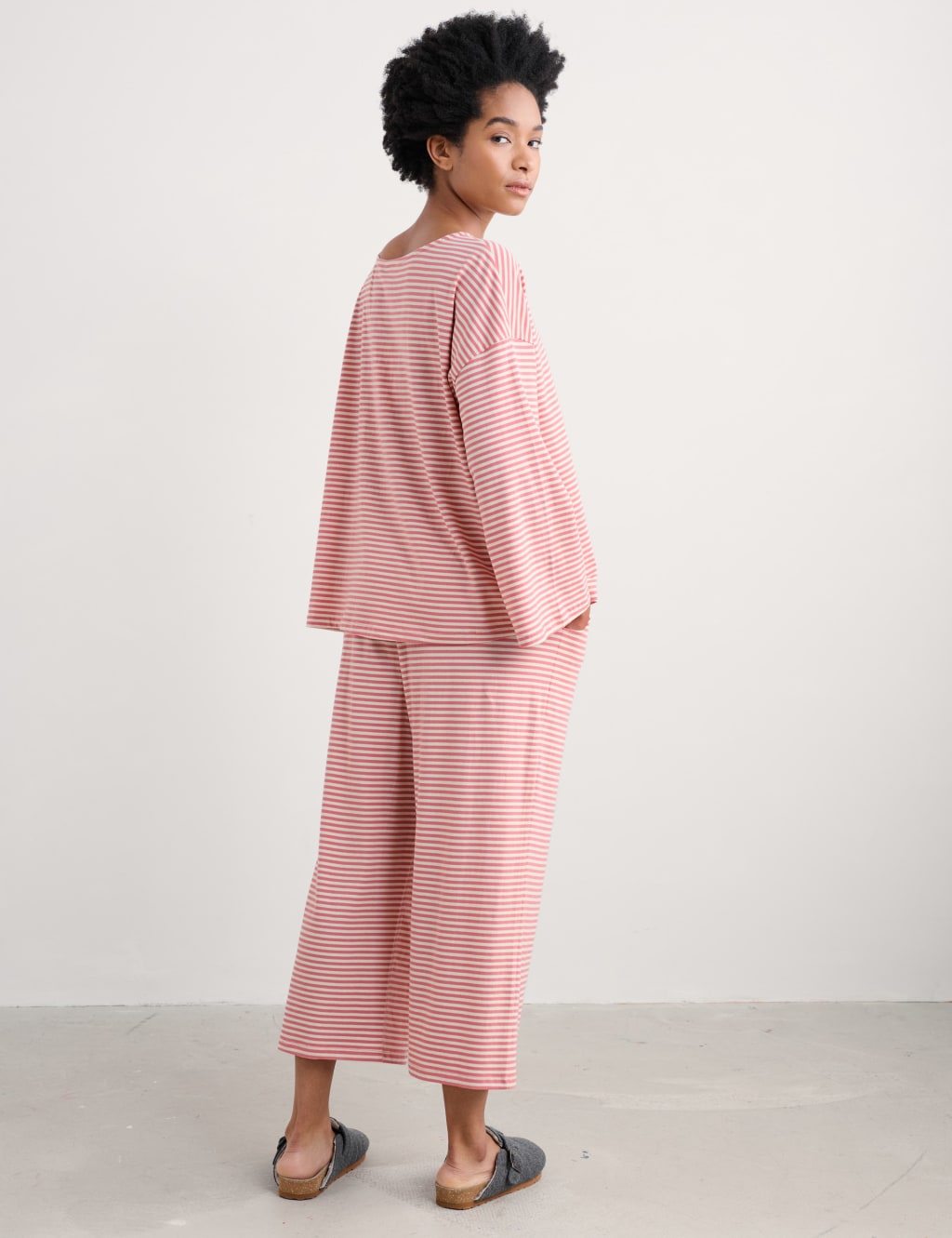 Cotton Rich Striped Cropped Pyjama Set 3 of 4