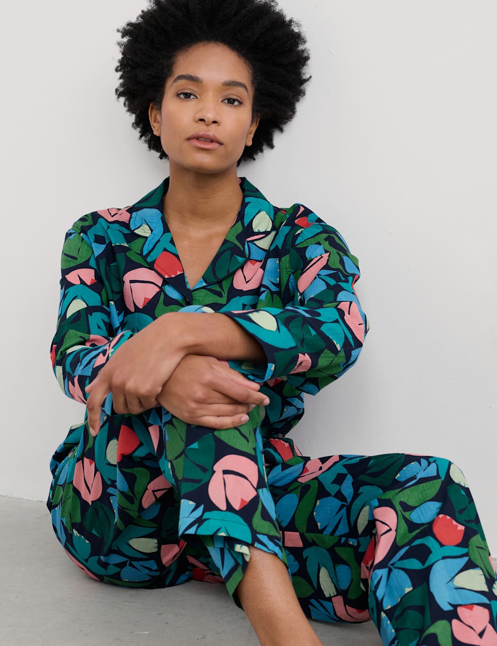 Pure Cotton Floral Pyjama Set 3 of 4