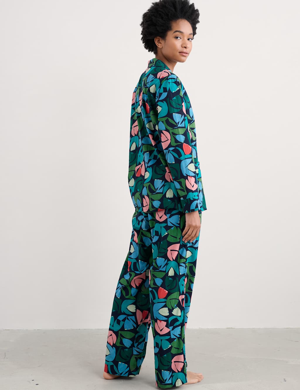 Pure Cotton Floral Pyjama Set 4 of 4