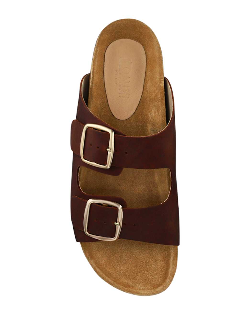 Leather Metallic Buckle Flat Sandals 4 of 7