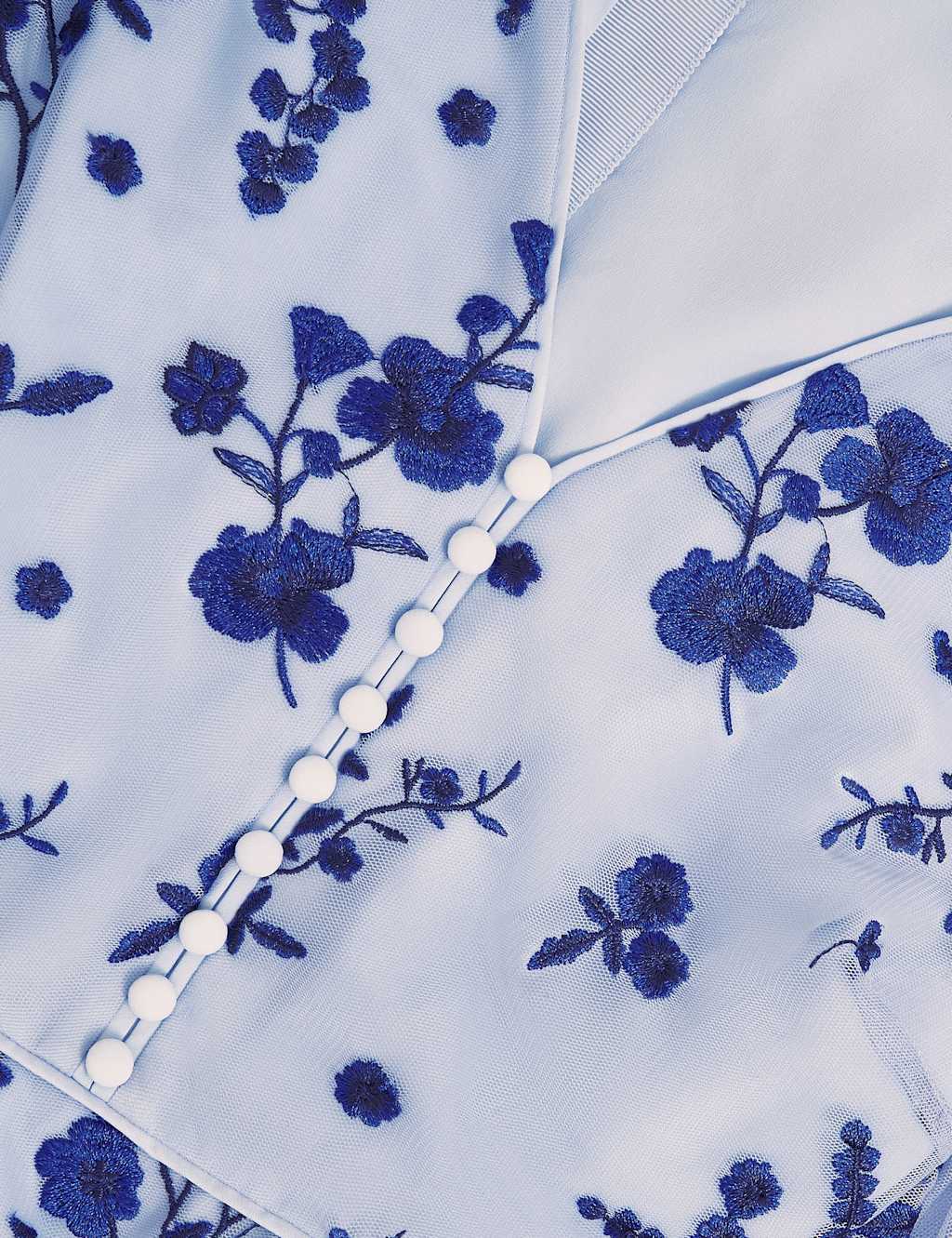 Embroidered V-Neck Midi Skater Dress 8 of 8