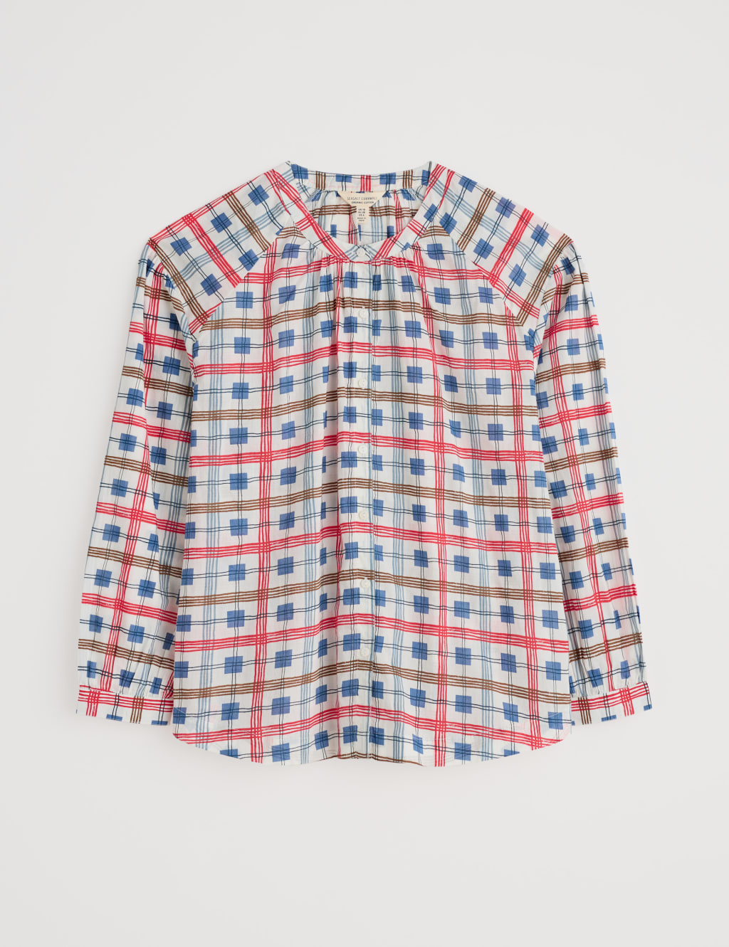 Pure Cotton Checked Round Neck Button Through Shirt 2 of 4