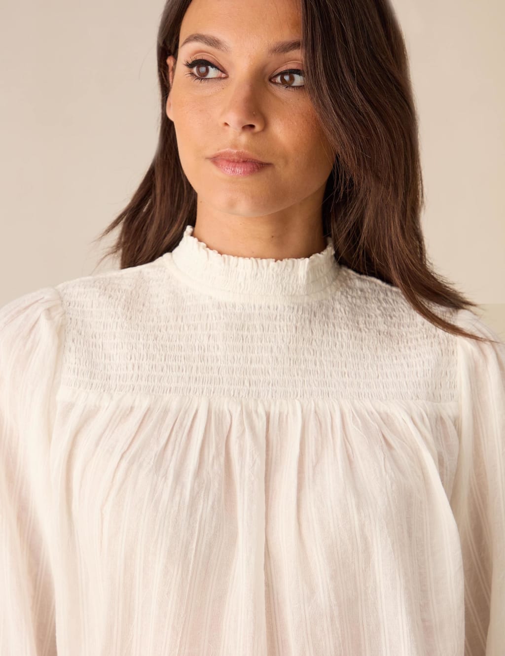Cotton high neck blouse sale