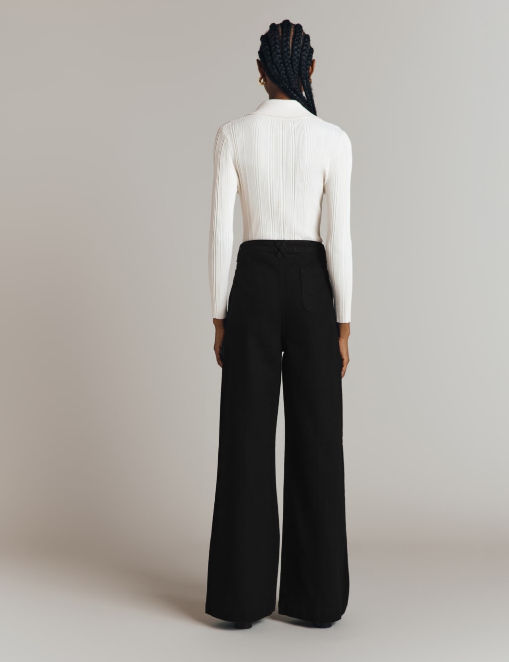 Cotton Rich Wide Leg Trousers 4 of 4