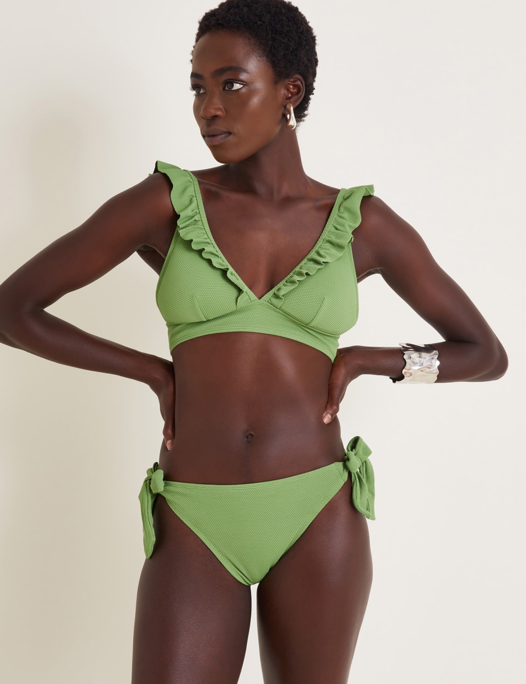Tie Side High Leg Bikini Bottoms Monsoon M S