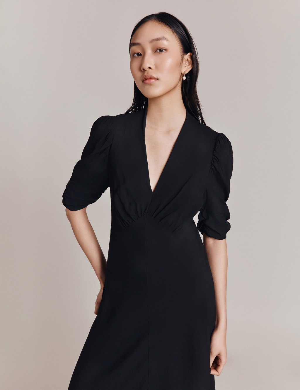 V-Neck Midi Skater Dress 3 of 4