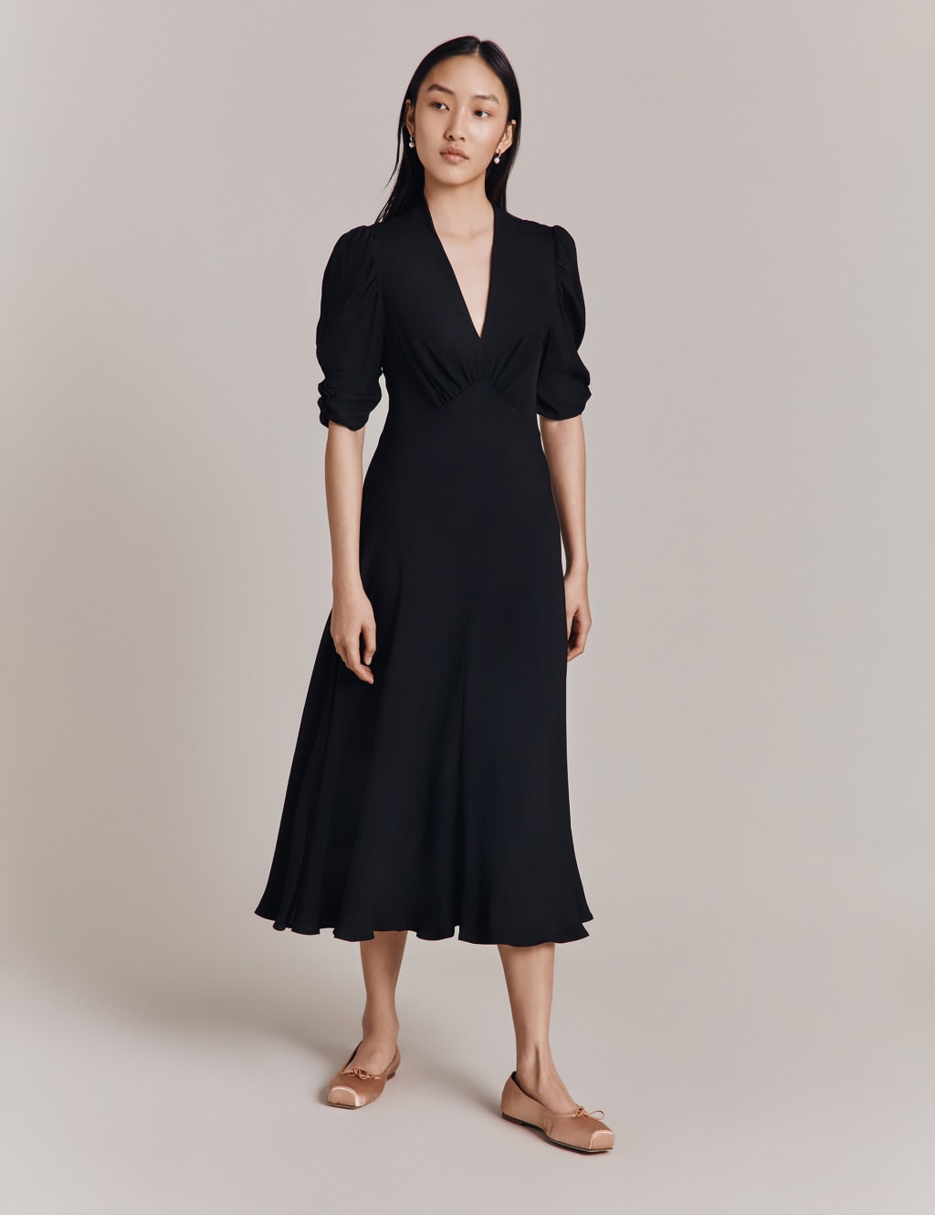 V-Neck Midi Skater Dress 4 of 4