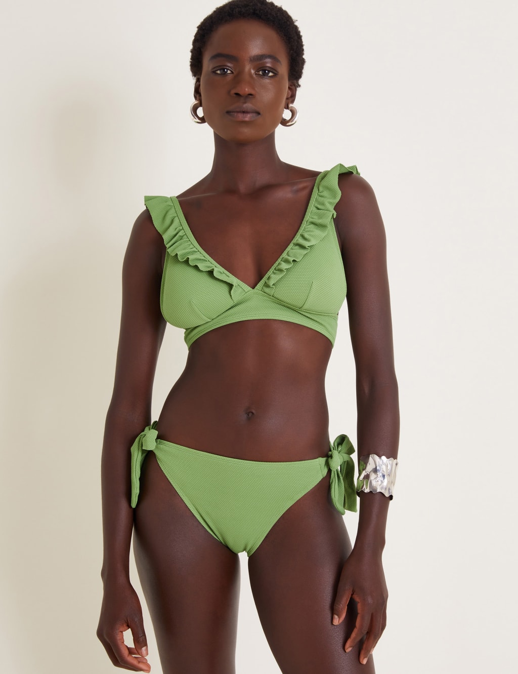 Padded Ruffle Triangle Bikini Top