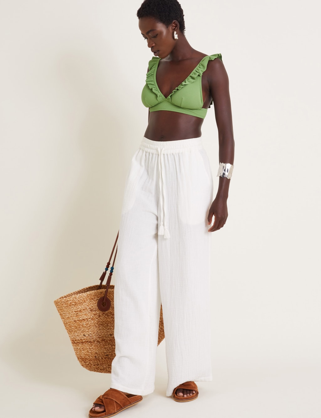 The great ruffle triangle top on sale