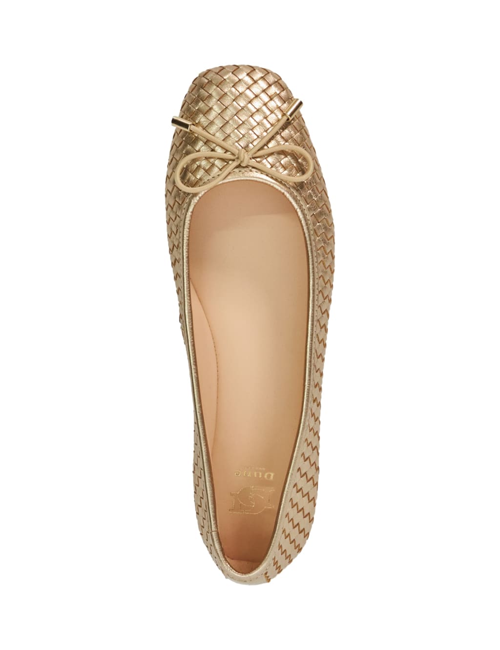 Leather Metallic Flat Ballet Pumps Dune London M S