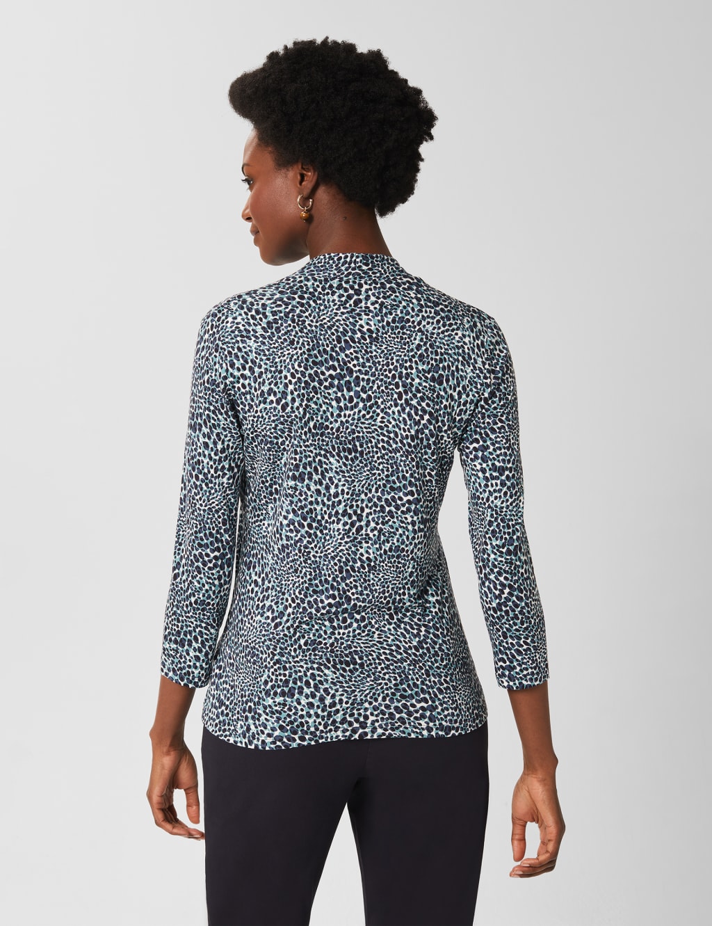 Animal Print V-Neck 3/4 Sleeve Top 4 of 4