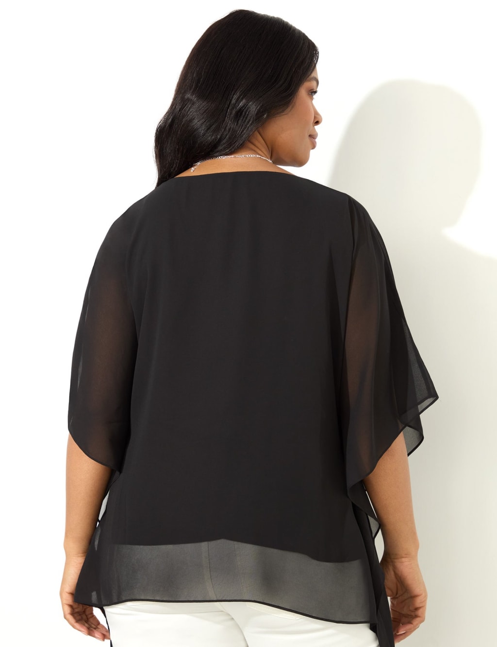 Hanky Hem Chiffon Overlay Top 4 of 4