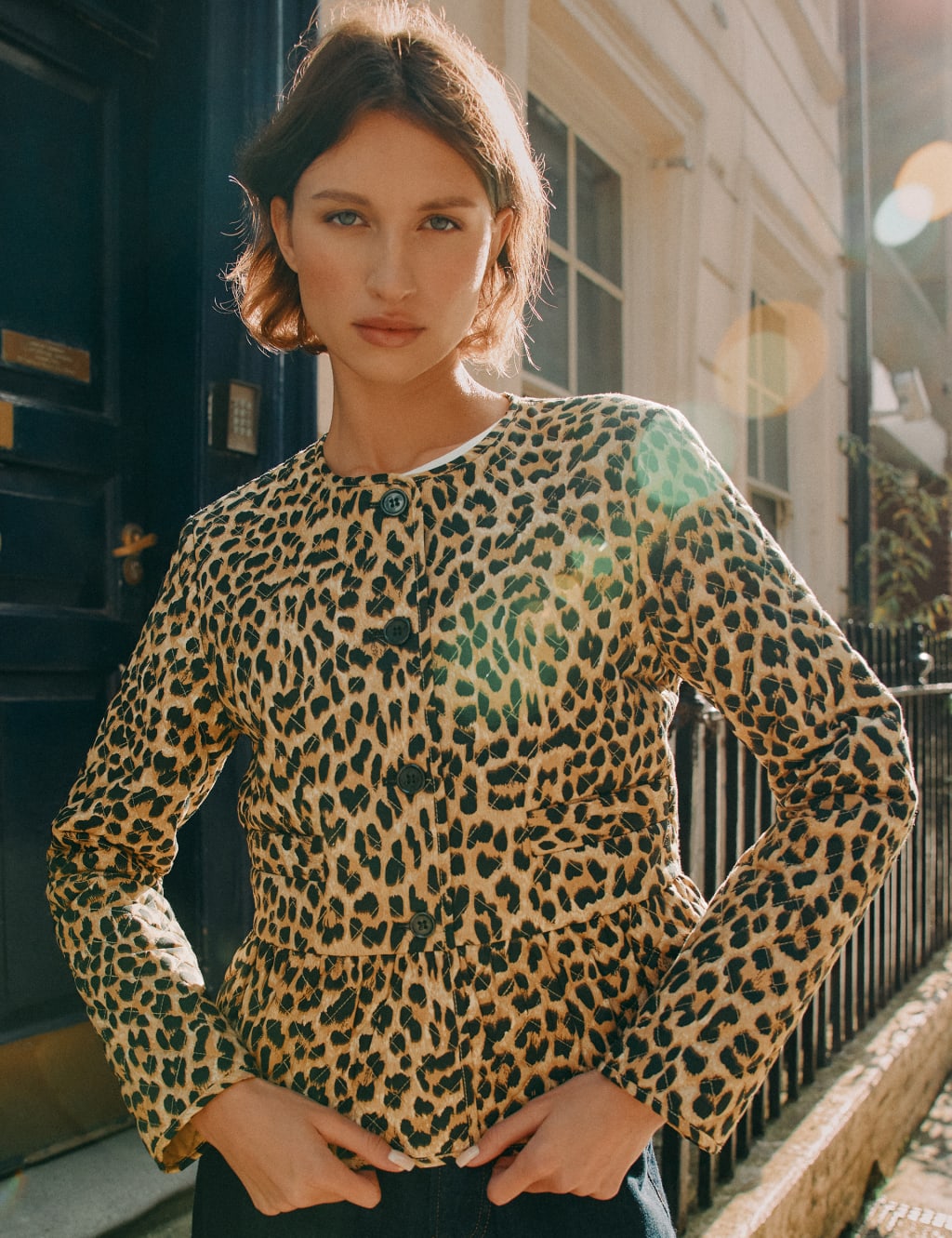 Pure Cotton Animal Print Quilted Jacket 5 of 6