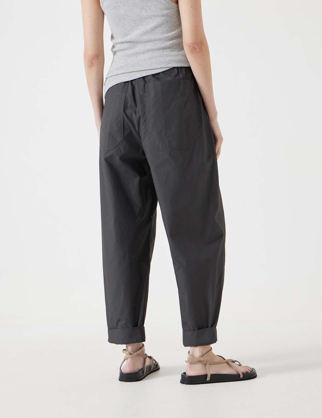 Pure Cotton Tapered Trousers 4 of 5
