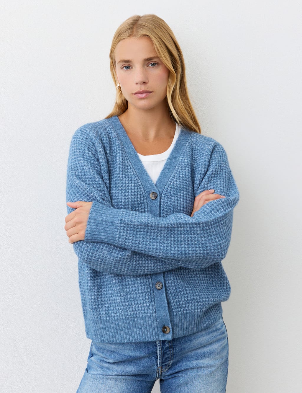 Wool Blend Textured Cardigan 1 of 5