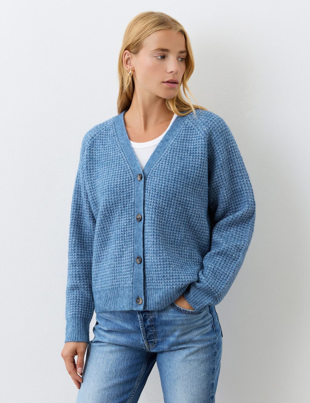 Wool Blend Textured Cardigan 2 of 5