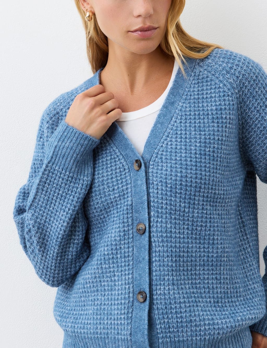 Wool Blend Textured Cardigan 5 of 5