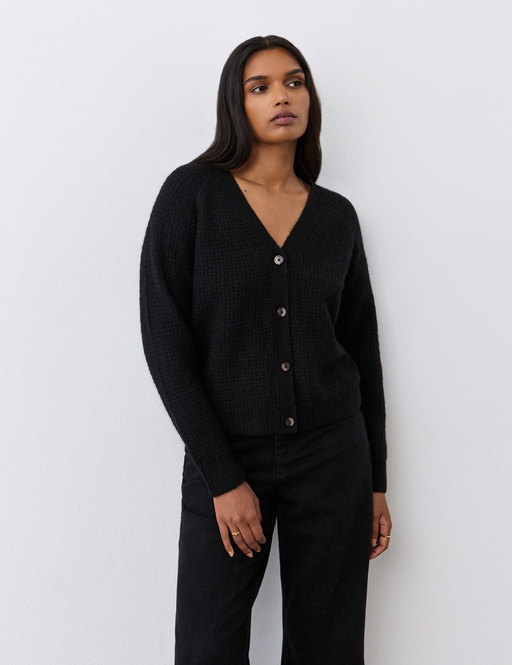 Wool Blend Textured Cardigan 2 of 4