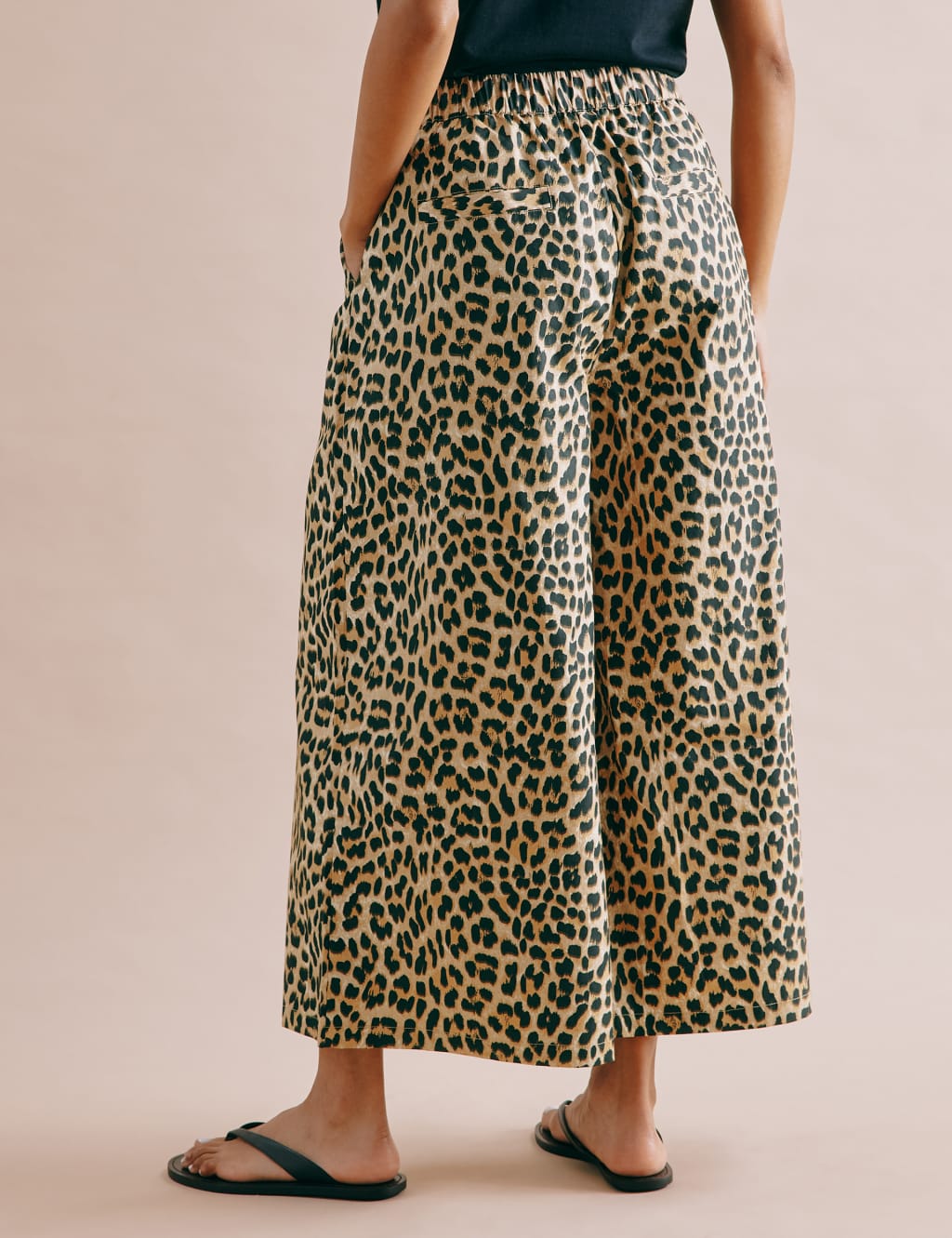 Pure Cotton Animal Print Wide Leg Culottes 5 of 6