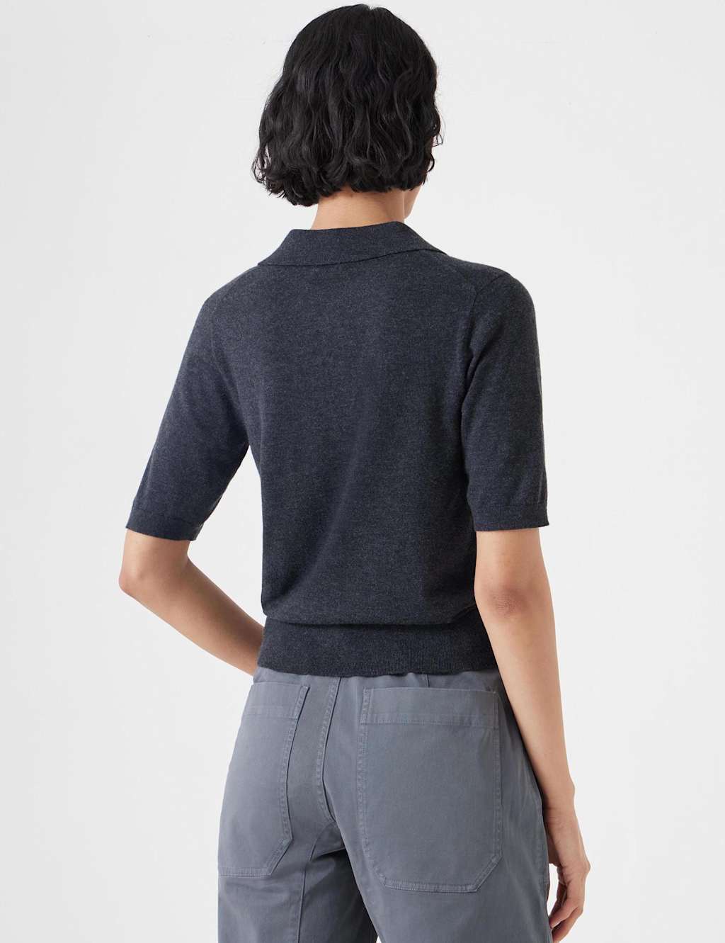 Wool Blend Collared Neck Knitted Top 5 of 5