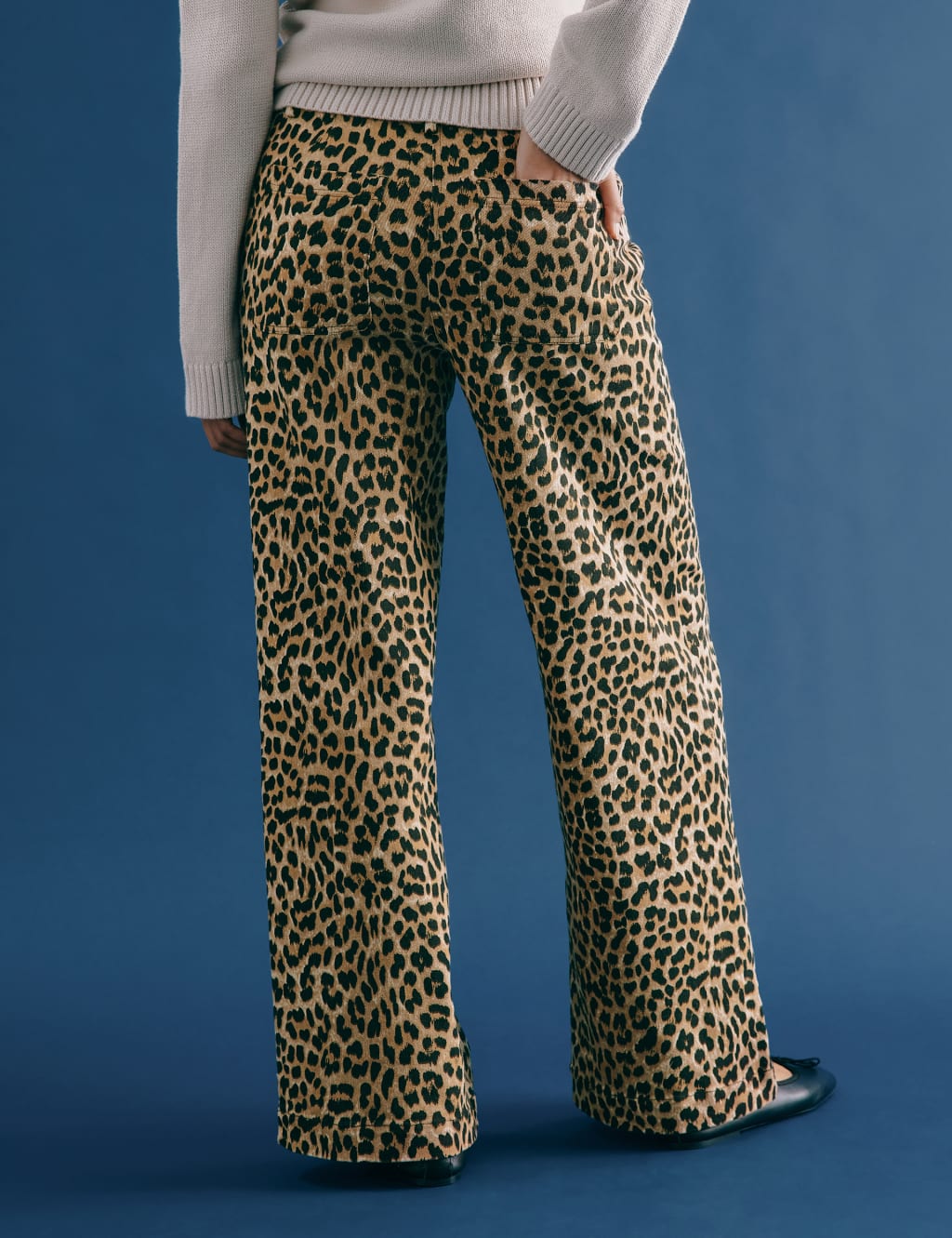 Twill Animal Print Wide Leg Trousers 5 of 6
