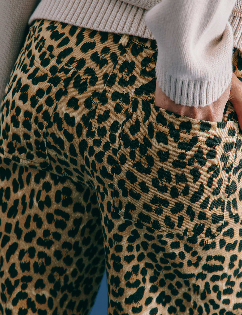 Twill Animal Print Wide Leg Trousers 6 of 6