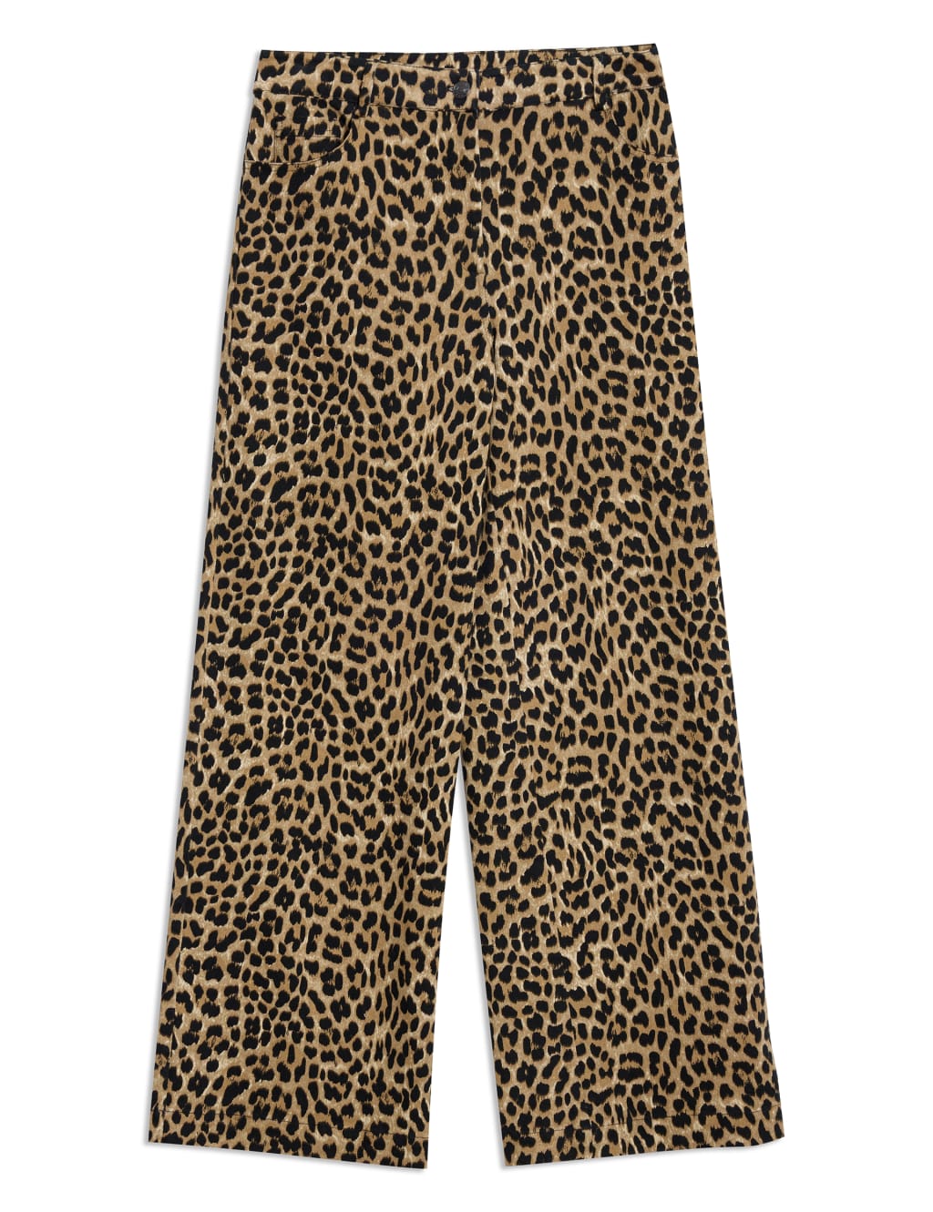 Twill Animal Print Wide Leg Trousers 2 of 6