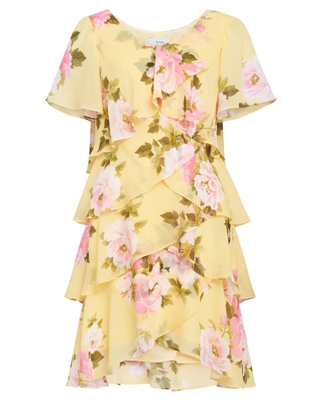 Floral V-Neck Knee Length Tiered Dress 2 of 5
