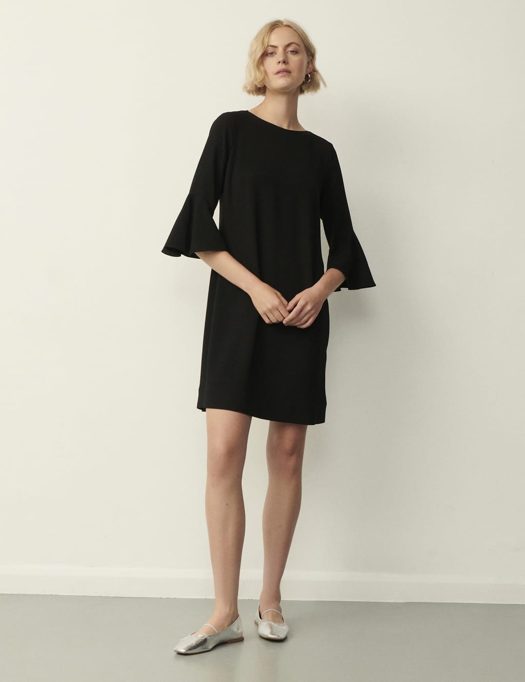 Frill sleeve mini dress clearance