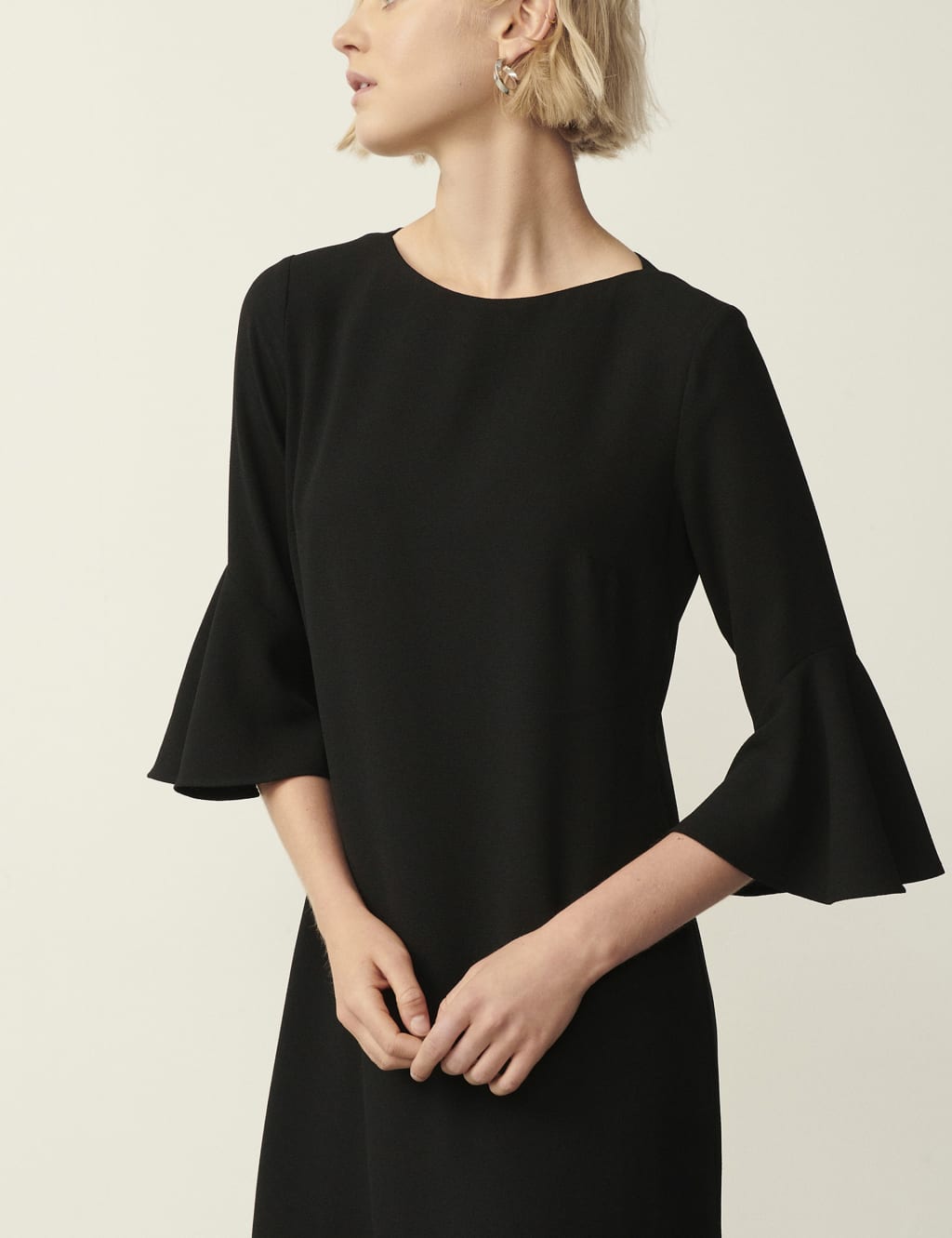 Crepe Frill Sleeve Mini Dress 4 of 4